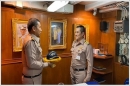 ผบ.ร.ล.ปิ่นเกล้า ให้การต้อนรับ เสธ.กฟก.๑ ในการเดินทางมาตรวจความเรียบร้อยและมาตรการการรักษาความปลอดภัยคลังอาวุธภายในเรือ